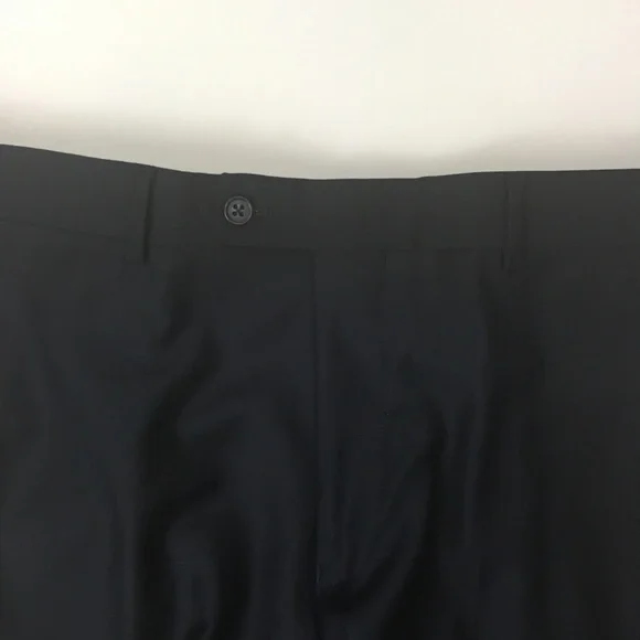 New tiglio 2 piece mens suit 42s solid navy 100% wool 2 button 36w nwt ea0168